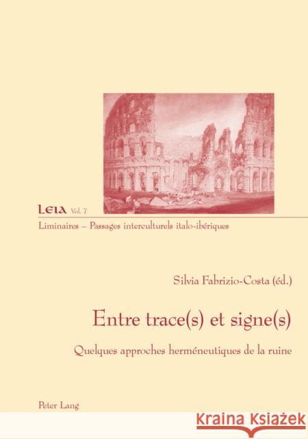 Entre Trace(s) Et Signe(s): Quelques Approches Herméneutiques de la Ruine Université de Caen 9783039107841 Peter Lang Gmbh, Internationaler Verlag Der W