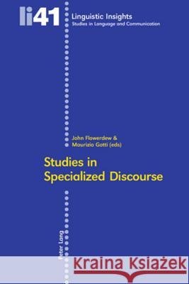 Studies in Specialized Discourse  9783039111787 Verlag Peter Lang