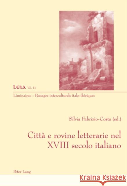 Città E Rovine Letterarie Nel XVIII Secolo Italiano Fabrizio-Costa, Silvia 9783039112807 Peter Lang Gmbh, Internationaler Verlag Der W