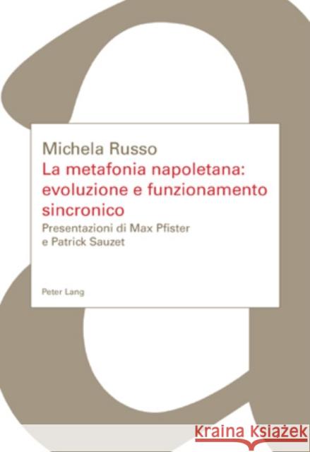La Metafonia Napoletana: Evoluzione E Funzionamento Sincronico: Presentazioni Di Max Pfister E Patrick Sauzet Russo, Michela 9783039112951 Peter Lang Gmbh, Internationaler Verlag Der W