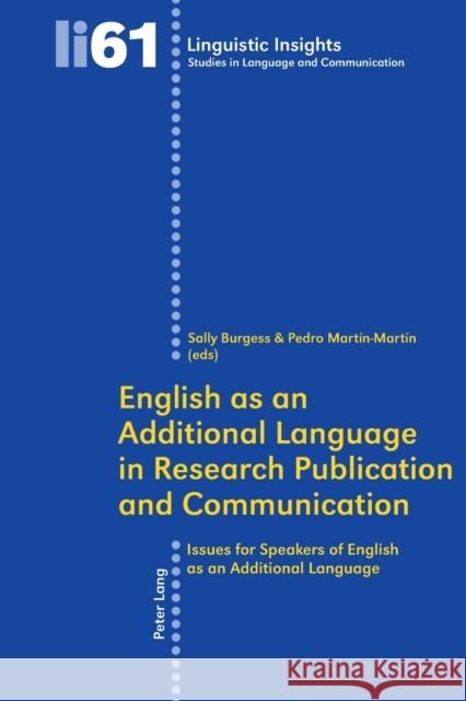 English as an Additional Language in Research Publication and Communication  9783039114627 Verlag Peter Lang