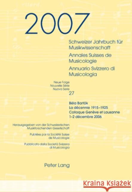 Schweizer Jahrbuch Fuer Musikwissenschaft- Annales Suisses de Musicologie- Annuario Svizzero Di Musicologia: Neue Folge / Nouvelle Série / Nuova Serie Schweiz Musikforschende Gesellschaft 9783039117000 Verlag Peter Lang