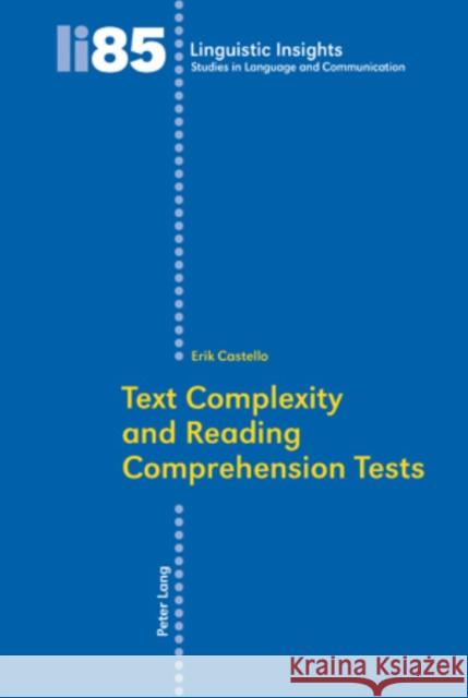 Text Complexity and Reading Comprehension Tests Gotti, Maurizio 9783039117178