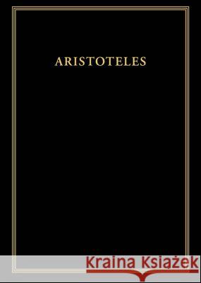 Aristoteles, BAND 1/I, Kategorien Grumach, Ernst 9783050000237