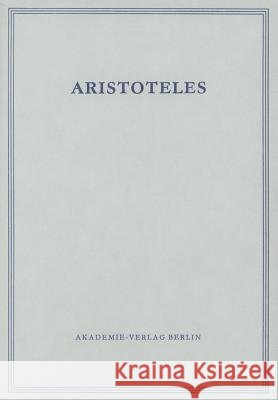 Werke, BAND 9/I, Politik - Buch I Schütrumpf, Eckart 9783050006505 Akademie-Verlag