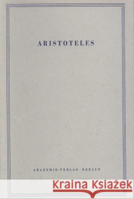 Magna Moralia Aristoteles Dirlmeier, Franz  9783050011936