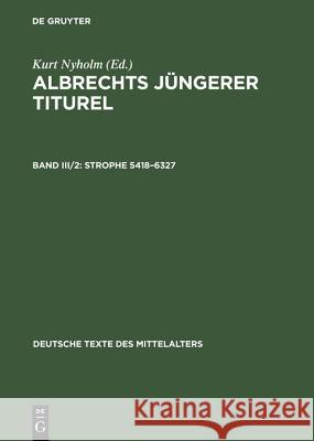 Strophe 5418-6327 Nyholm, Kurt   9783050017808 Akademie-Verlag