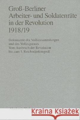 Groß-Berliner Arbeiter- und Soldatenräte in der Revolution 1918/19 Engel, Gerhard 9783050022475