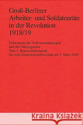 Groß-Berliner Arbeiter- und Soldatenräte in der Revolution 1918/19 Engel, Gerhard 9783050030616