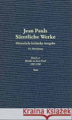 1797 Bis 1799 Jean Paul Goldack, Angela Meier, Monika 9783050041520 Akademie-Verlag
