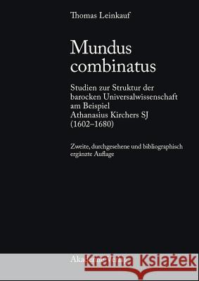 Mundus Combinatus Thomas Leinkauf 9783050044880