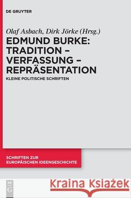 Tradition - Verfassung - Repräsentation Burke, Edmund 9783050044927 Walter de Gruyter