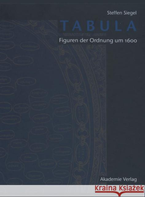 Tabula: Figuren Der Ordnung Um 1600 Steffen Siegel 9783050045634 De Gruyter