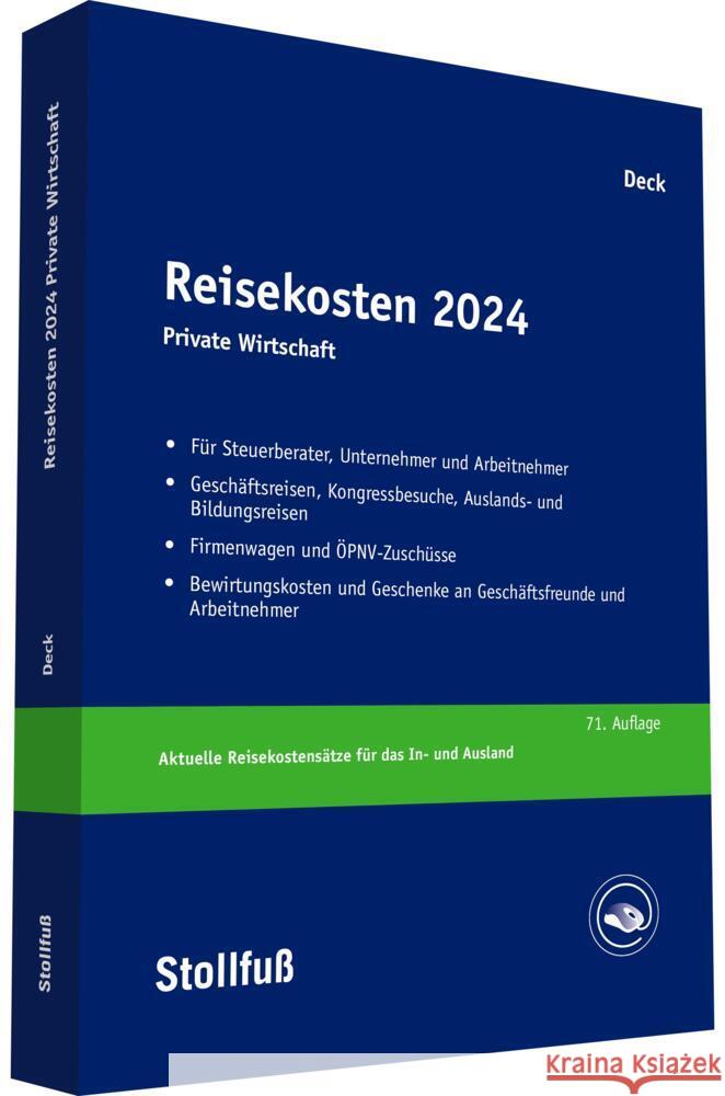 Reisekosten 2024 Deck, Wolfgang 9783083110248 Stollfuß Verlag Buch