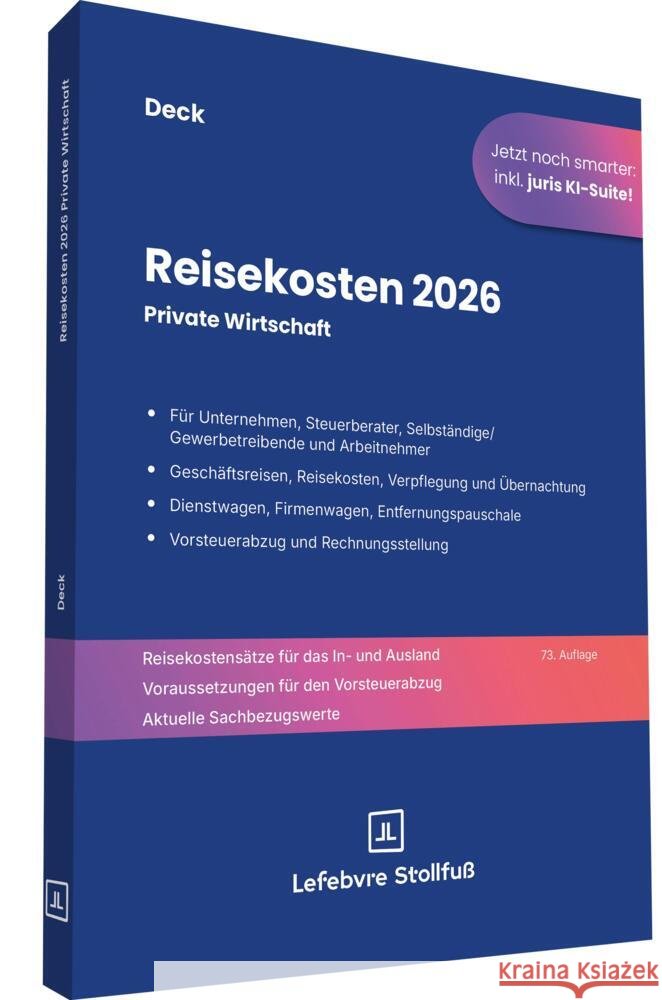 Reisekosten 2026 Deck, Wolfgang 9783083110262 Stollfuß Verlag Buch
