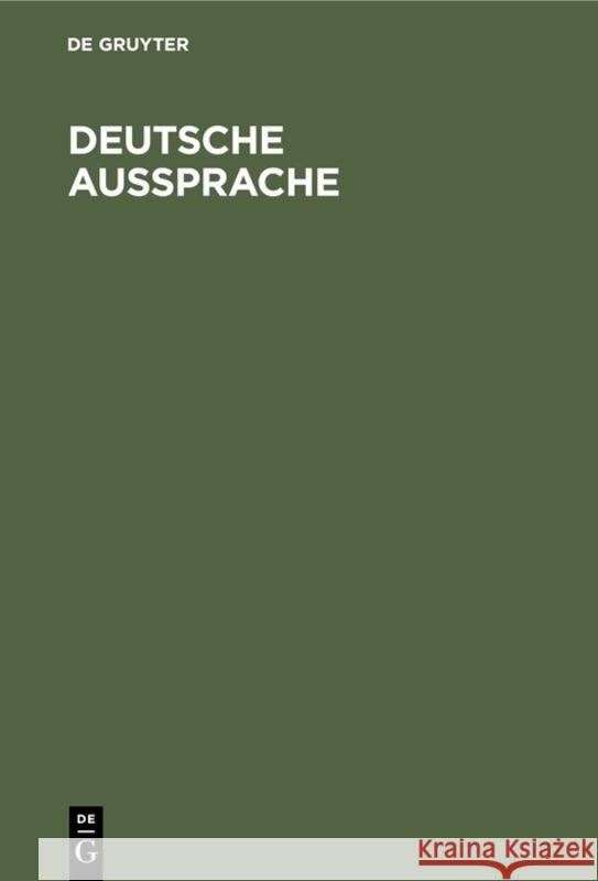 Deutsche Aussprache No Contributor 9783110003253 de Gruyter