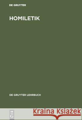 Homiletik Fendt, Leonhard 9783110026559