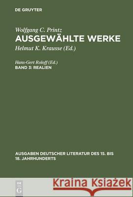 Realien Wolfgang Caspar Printz Helmut K. Krausse Hans-Gert Roloff 9783110038613 Walter de Gruyter