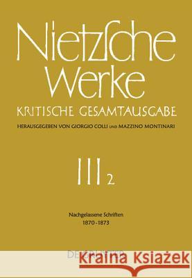 Nachgelassene Schriften 1870 - 1873 Colli, Giorgio 9783110042283