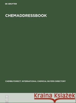 ChemADDRESSbook Friedrich W. Derz 9783110042740 Walter de Gruyter