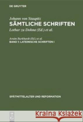 Lateinische Schriften I Dohna, Lothar Zu 9783110049565