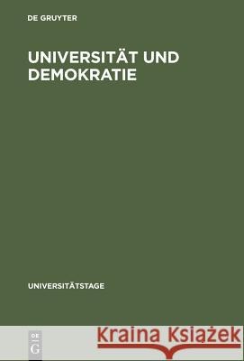 Universität und Demokratie Oskar Anweiler, Oskar Anweiler 9783110050271