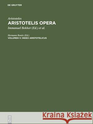 Index Aristotelicus Bonitz, Hermann 9783110056365
