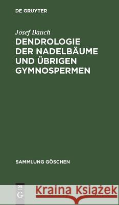 Dendrologie der Nadelbäume und übrigen Gymnospermen Bauch, Josef 9783110061130