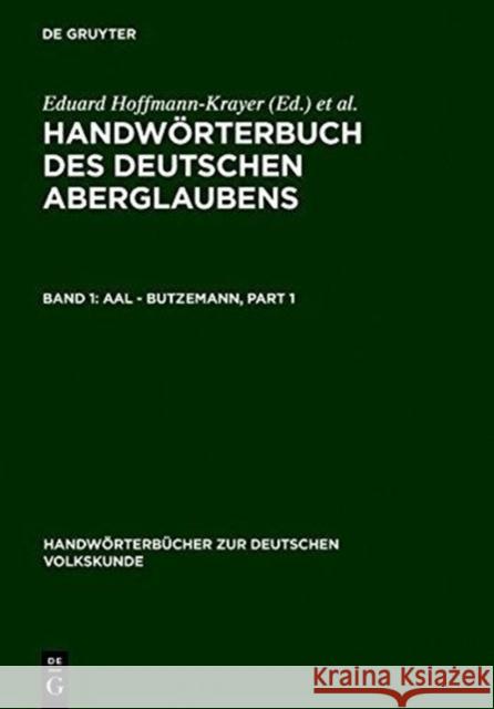 Aal - Butzemann  9783110065893 De Gruyter