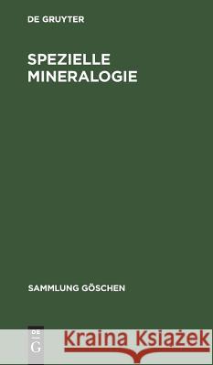 Spezielle Mineralogie Reinhard Brauns Karl F. Chudoba 9783110079975