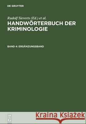 Ergänzungsband Alexander Elster Heinrich Lingemann Rudolf Sieverts 9783110080933