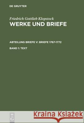 Text Klopstock, Friedrich Gottlieb 9783110120448
