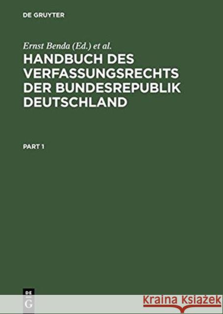 Handbuch des Verfassungsrechts der Bundesrepublik Deutschland  9783110122794 De Gruyter