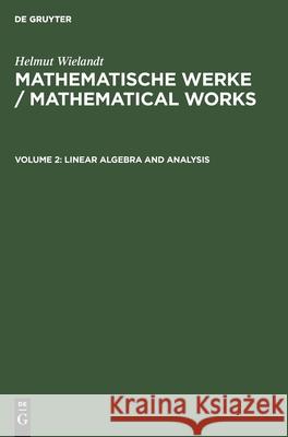 Linear Algebra and Analysis  9783110124538 De Gruyter