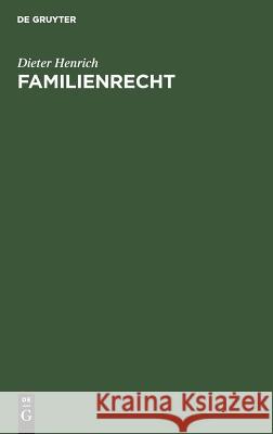 Familienrecht Dieter Henrich 9783110128130