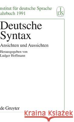 Deutsche Syntax Ludger Hoffmann 9783110137064 de Gruyter