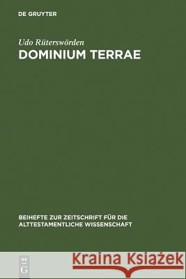 dominium terrae Rüterswörden, Udo 9783110139488 Walter de Gruyter