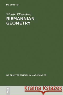 Riemannian Geometry  9783110145939 Walter de Gruyter & Co