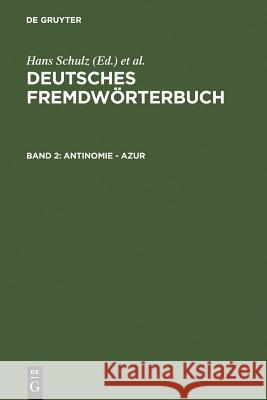 Antinomie - Azur Hans Schulz Otto Basler 9783110148169 Walter de Gruyter
