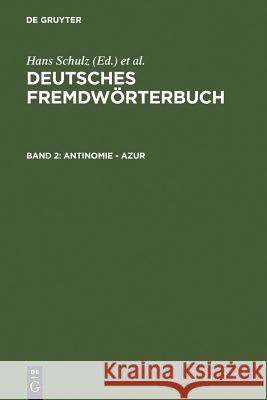 Antinomie - Azur Hans Schulz Otto Basler 9783110148169