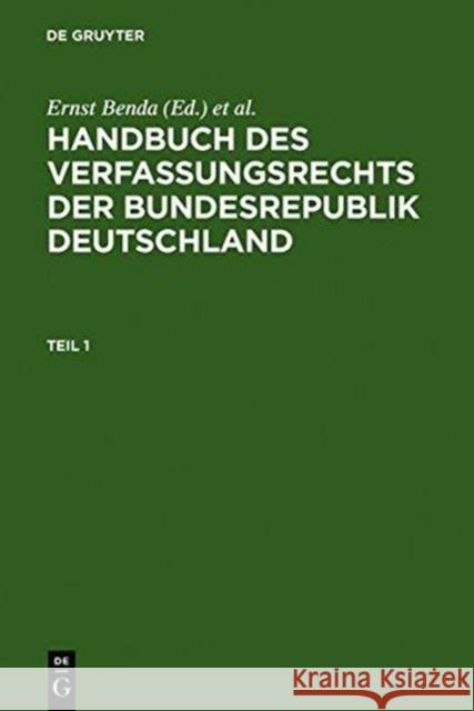 Handbuch des Verfassungsrechts der Bundesrepublik Deutschland, 2 Teile  9783110149937 De Gruyter