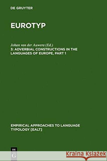 Adverbial Constructions in the Languages of Europe Johan Va 9783110157468 Walter de Gruyter