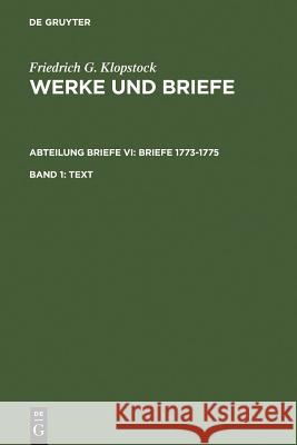 Text Klopstock, Friedrich G. 9783110157901 Walter de Gruyter