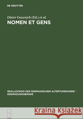 Nomen et gens Geuenich, Dieter 9783110158090