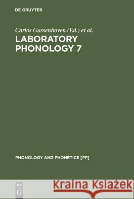 Laboratory Phonology 7 Gussenhoven, Carlos 9783110170863 Walter de Gruyter