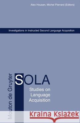 Investigations in Instructed Second Language Acquisition  9783110179705 Mouton de Gruyter