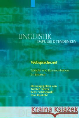 Websprache.net Siever, Torsten 9783110181104 Gruyter