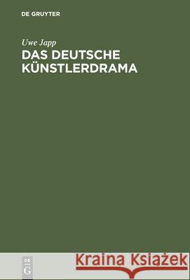 Das deutsche Künstlerdrama Japp, Uwe 9783110181531