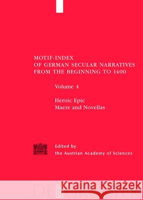 Heroic Epic / Maere and Novellas Australian Academy of Sciences           Helmut Birkhan Karin Lichtblau 9783110184891