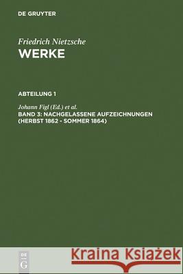 Nachgelassene Aufzeichnungen Herbst 1862- Sommer 1864 Johann Figl Hans-Gerald Hodl Ingo Rath 9783110185843